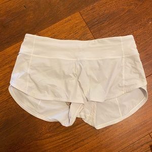 Lululemon Athletica White Speed Up Shorts